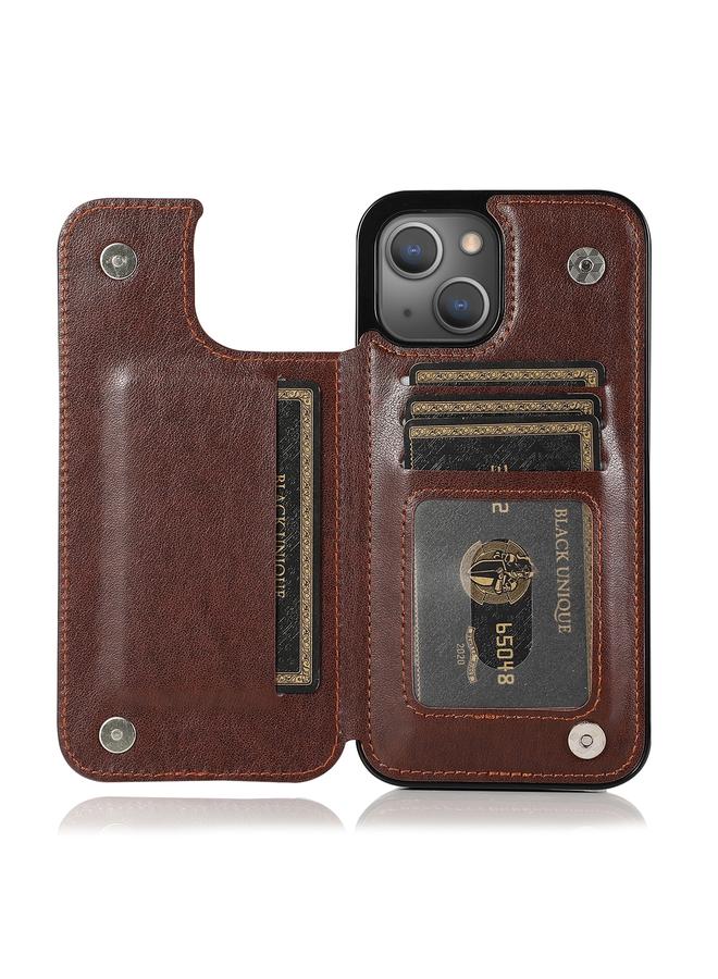 اس-توب جراب لهاتف iPhone 14 بتصميم فراشات وزهور مع مشبك مزدوج - Image 4