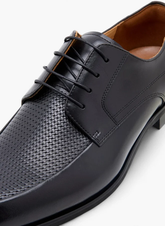 DUCHINI Men's Textured Lace-Up Derby Shoes