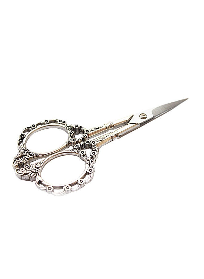 NIBEMINENT Antique Flower Pattern Shears Scissor Copper/Silver 11.4 x 5.3centimeter - Image 1