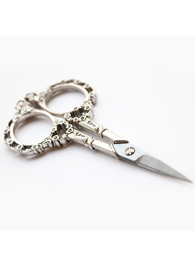 NIBEMINENT Antique Flower Pattern Shears Scissor Copper/Silver 11.4 x 5.3centimeter - Image 2