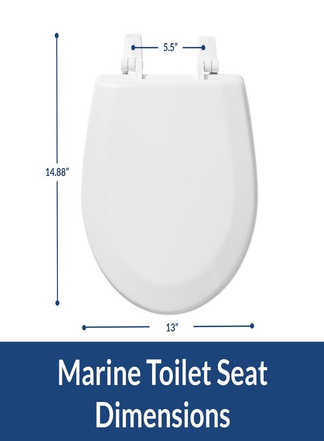 BEMIS TC50TTA MARINE Toilet Seat, Small Toilet Seat Made for Boats and RVs, Durable Wood, White - Image 4