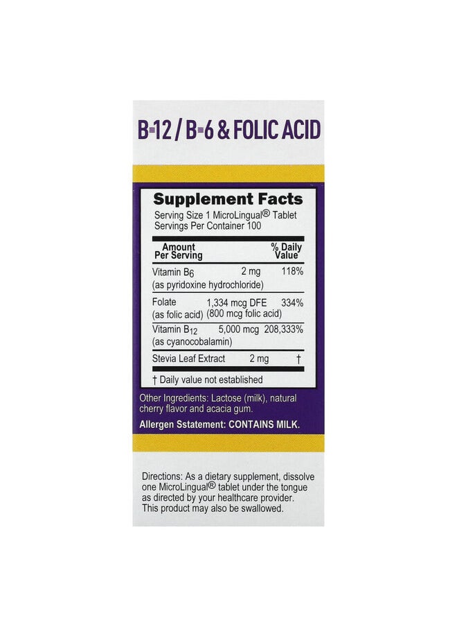 Superior Source B-12, B-6 & Folic Acid, 100 MicroLingual Instant Dissolve Tablets  - Image 2