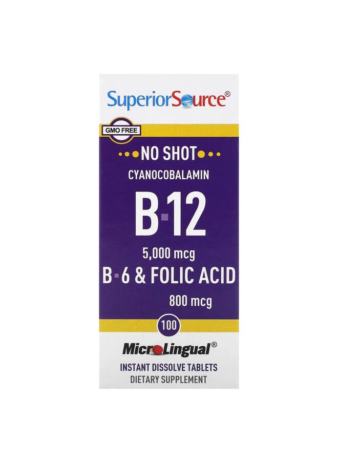 Superior Source B-12, B-6 & Folic Acid, 100 MicroLingual Instant Dissolve Tablets  - Image 1