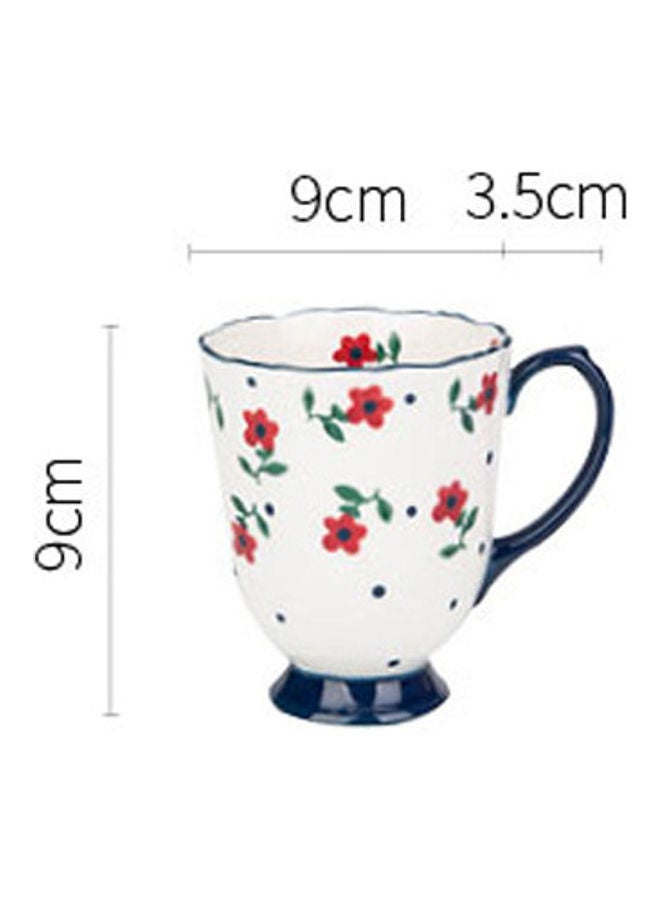 NIBEMINENT Ceramic Tableware Flower Rice Bowl White/Blue 330g - Image 1