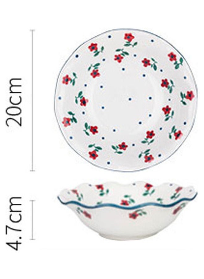 NIBEMINENT Ceramic Tableware Flower Rice Bowl White/Blue 330g - Image 2