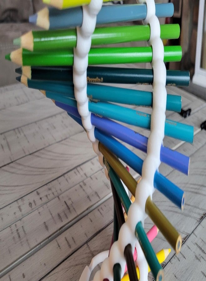 Znet3D DNA Helix Pencil Holder - Innovative Desk Organizer - 9" inches tall - holds 23 pencils - Smooth round-edge design - Pencils not included - (Updated New Model) (White) - Image 5