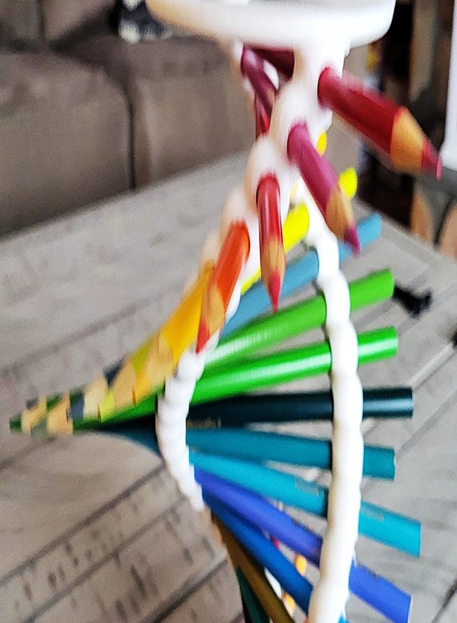 Znet3D DNA Helix Pencil Holder - Innovative Desk Organizer - 9" inches tall - holds 23 pencils - Smooth round-edge design - Pencils not included - (Updated New Model) (White) - Image 4