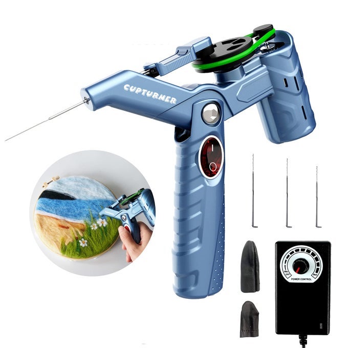 NEEDLE FELTING MACHINE FOR QUICK FELTING ELECTRIC FELTING NEEDLE MACHINE KIT WITH SPEED CONTROL NEEDLE FELTING TOOL FOR WOOL PAINTING AND FELTED ANIMALS PINK