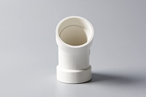 Rainbow Dream 4 Inch DWV 45 Degree PVC Pipe Elbow - 1pc, White - Image 3