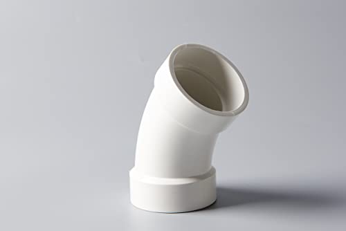 Rainbow Dream 4 Inch DWV 45 Degree PVC Pipe Elbow - 1pc, White - Image 4