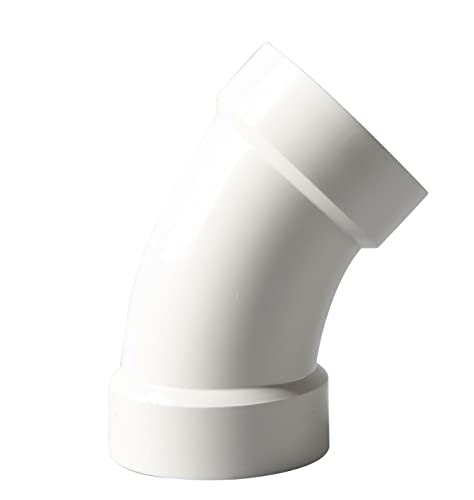 Rainbow Dream 4 Inch DWV 45 Degree PVC Pipe Elbow - 1pc, White - Image 1