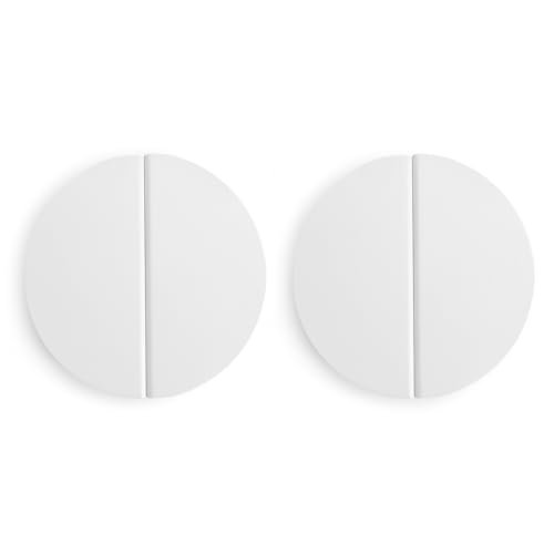 Evionlin White 212 inch Drawer Pulls4 pcs2 Pairs Half Moon Cabinet Pull Handles Semicircle Knobs with Screws for Kitchen Cupboard Bedroom Furniture Door - Image 1