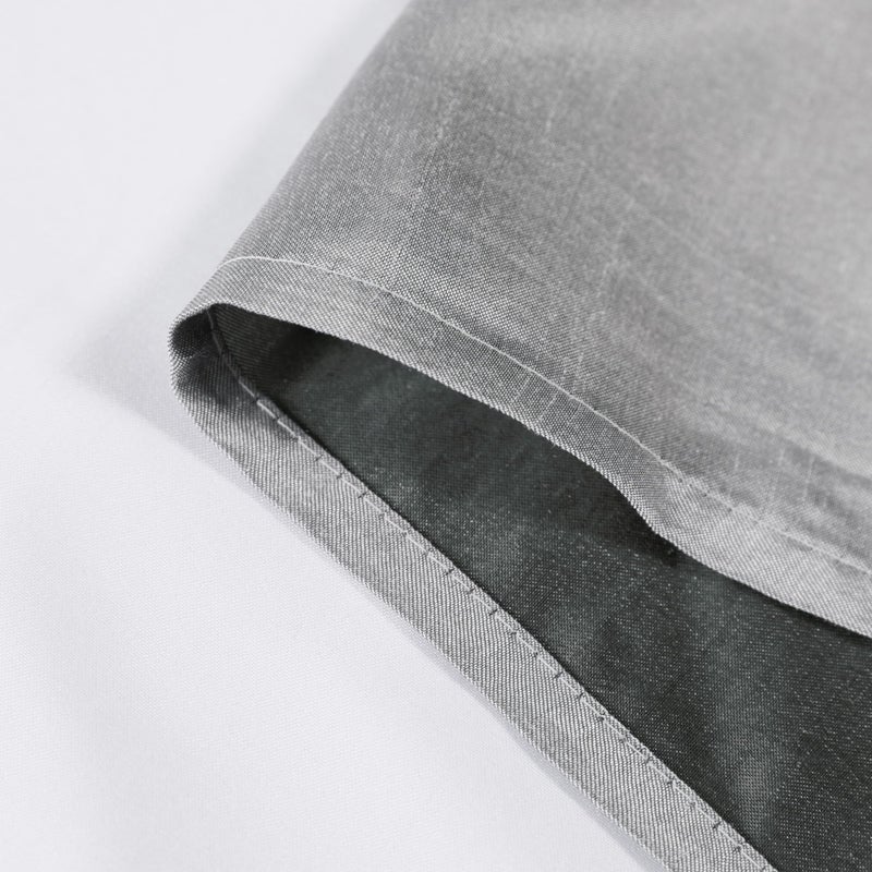 Chyhomenyc Uptown Silver Grey Kitchen Tier Curtains 36 Inch Length 2 Panels, Faux Silk Room Darkening Privacy Short Curtains for Small Window Farmhouse Bedroom Basement Bathroom, Each 30x36 Inch - Image 4