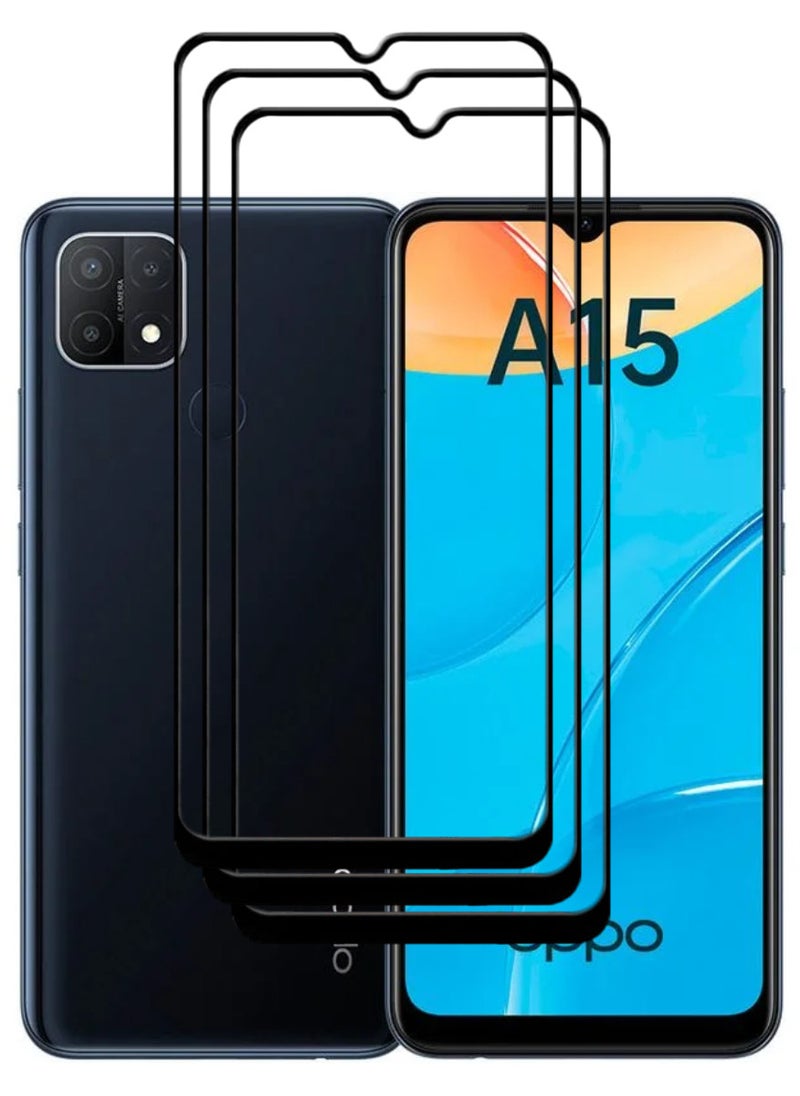 ACLIX 3 Pieces Antistatic ESD Dustproof Premium Quality High Definition Tempered Glass Screen Protector Designed For Oppo A15 - Image 1