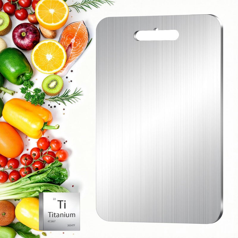 Megapuxin Titanium Cutting Board 100 Pure Titanium Cutting Boards for Kitchen Doublesided Food Grade Cutting Boards Non Toxic Chopping Board Dishwasher Safe for Cutting Meat Vegetable Fruit14L10W - Image 2