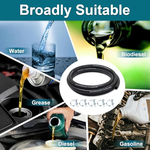 ZONBANG 1/4 Fuel Line, NBR Rubber 1/4 Fuel Hose Nylon Braided, Fuel Line Hose for Automotive Vehicles(10FT) - Image 5