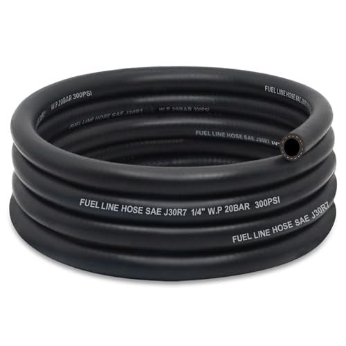 ZONBANG 1/4 Fuel Line, NBR Rubber 1/4 Fuel Hose Nylon Braided, Fuel Line Hose for Automotive Vehicles(10FT) - Image 1