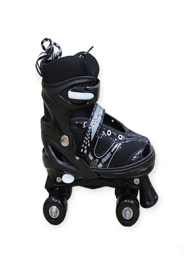SPORT - Skates  shoes 4 Wheel Outdoor Sports 3 Size Medium (35-38)  Black - Image 1