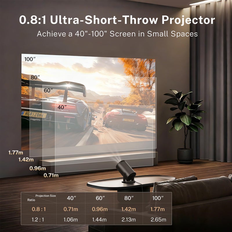 Wemi [Built-in Apps & 2025 Upgraded] Mini Projector with Wi-Fi 6 & Bluetooth 5.4, 1080P 4K Support Full HD, Auto Keystone 360Â° Portable Home Cinema Smart Projector for iOS/Android X1 - Image 4