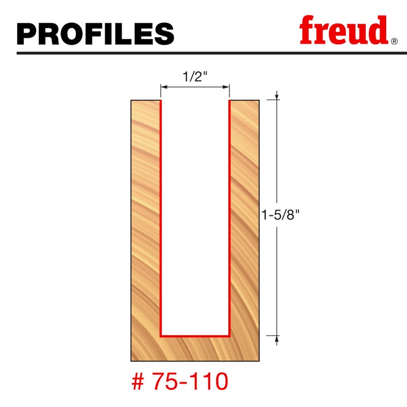 Freud 75-110: 1/2" (dia.) Up Spiral Bit with 1/2" shank, 3-1/2" overall length - Image 2