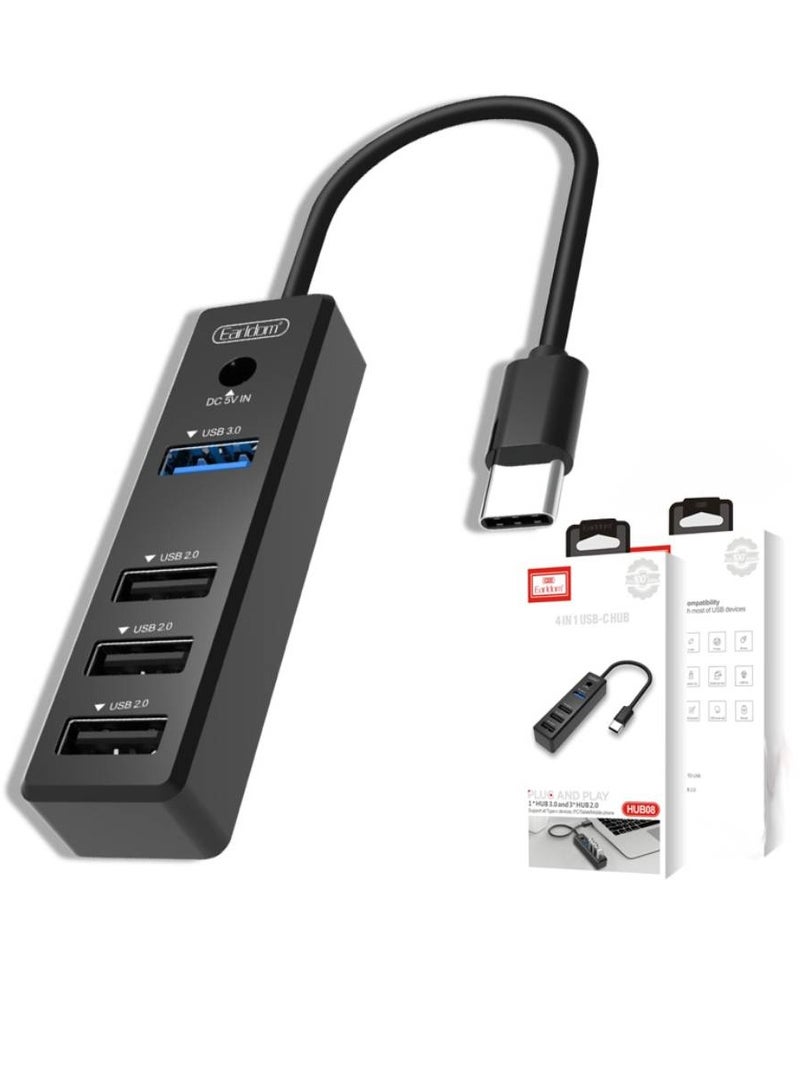 Earldom USB-C To 4 USB 3.0 Charging And Data Sync Hub 4 in 1 - Image 1