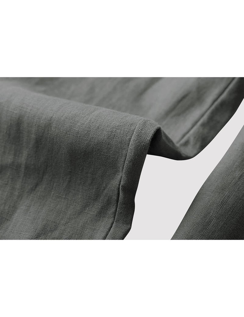 Tanming Linen Pants for Women Summer Casual High Waisted Drawstring White Beach Pant (Darkgrey, L) - Image 5