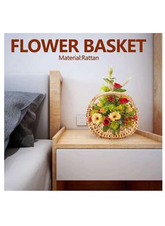 Y&D 2 Pcs Small Basket with Handle Rattan Half Moon Wicker Willow Straw Woven Wedding Flower Girl Baskets Sturdy Picnic for Garden Storage Home Decor  - Image 2