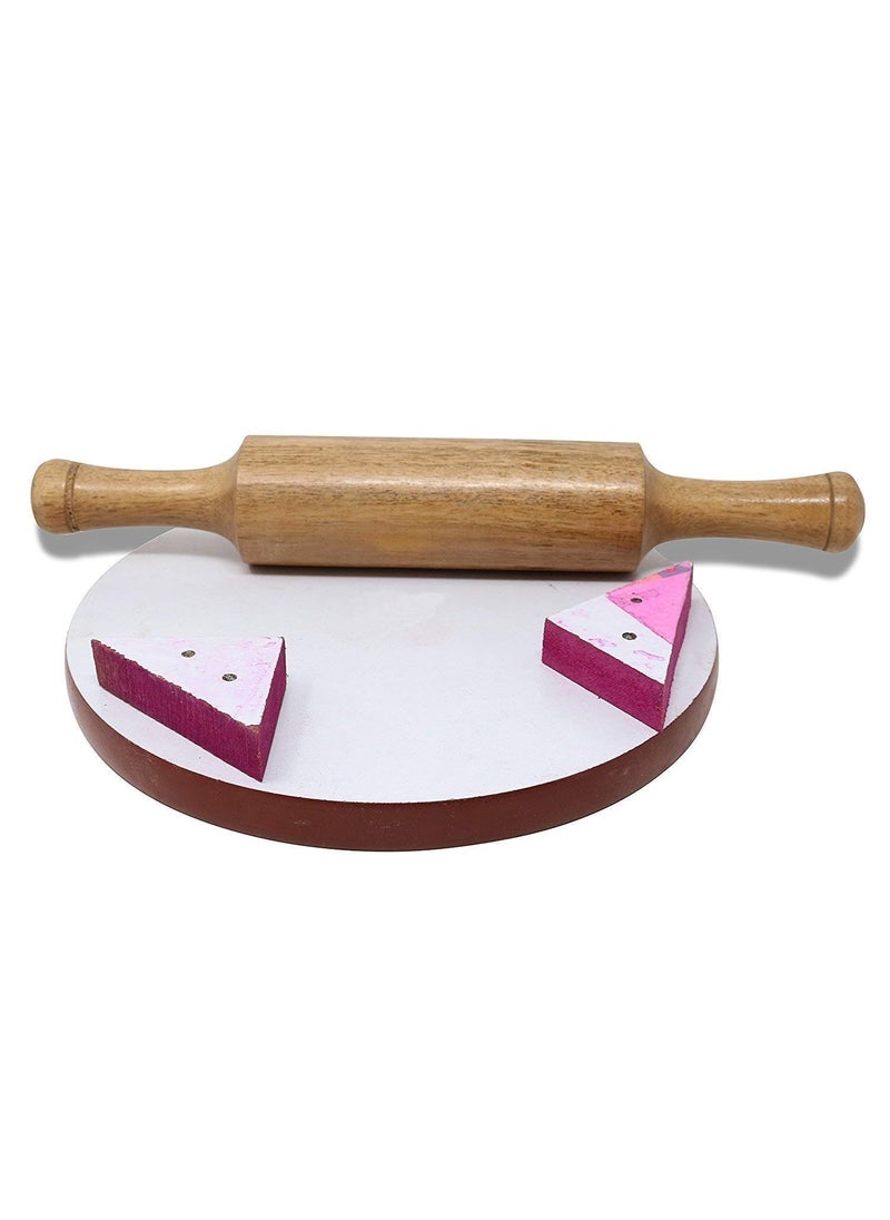AC ANAND CRAFTS AC ANAND CRAFTS Wooden Chapati Maker Eco Friendly Chakla Belan Set Made in India_Christmas Gift  - Image 2