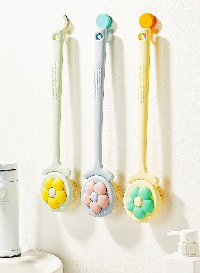 HOMESTAR 3PCS Back Brush Long Handle for Shower, Bath Brush, Back Scrubber, Shower Body Brush with Long Handle for Bath and Back Cleaning  with Hanging Men and Women - Image 1