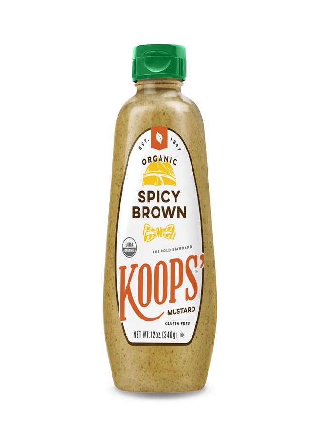 KOOPS' Koops Mustard Organic Spicy Brown, 12 Ounce (Pack of 2) - Image 1