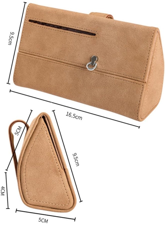 ECVV Car Sunglass Case, Car Visor Sunglasses Holder with Hidden Magnetic Closure, Car Interior Eyeglasses Box, Extra Storage Sleeve, Glasses Clip Protective Storage Car Accessories to All Car-Beige - Image 5