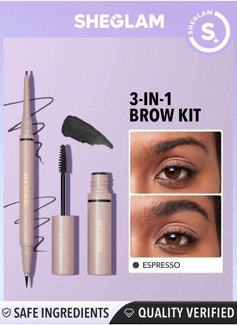 So Abrowsing Brow Kit, 2-in-1 Eyebrow Pencil + Eyebrow Gel - Espresso