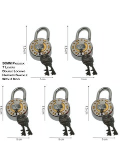 SATYAM Satyam Active 50MM7Levers 3 Keys Hardened Shackle Padlock5pc  - Image 2