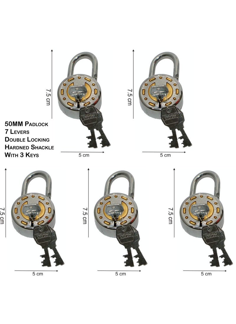 SATYAM Satyam Active 50MM7Levers 3 Keys Hardened Shackle Padlock5pc  - Image 2