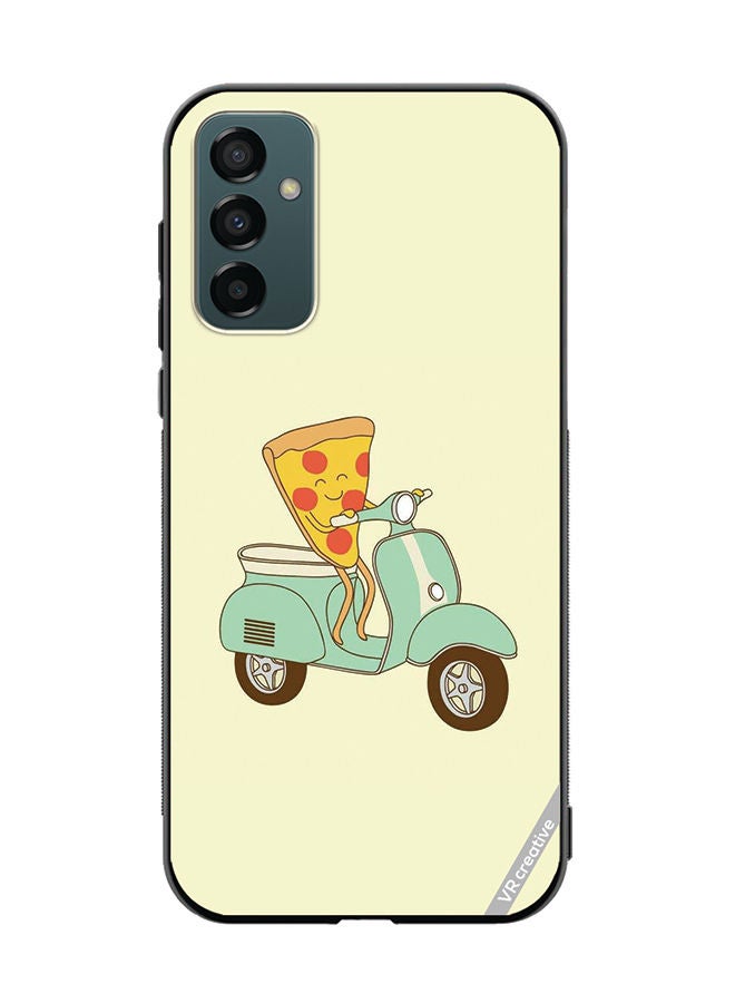 VR CREATIVE Protective Case Cover For Samsung Galaxy F23 Pizza Riding Scooter Design Multicolour - Image 1