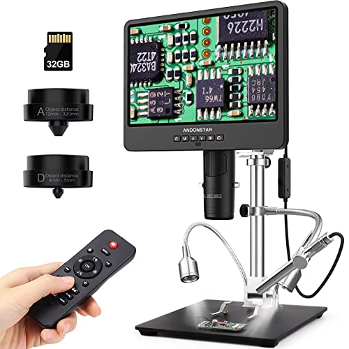 Andonstar AD249S-M 3 Lens HDMI Digital Microscope 2000x with Endoscope, 2160P UHD Video Record 10.1 Inch LCD, Soldering Electronic Microscope, Coin Biological, Windows Compatible - Image 1