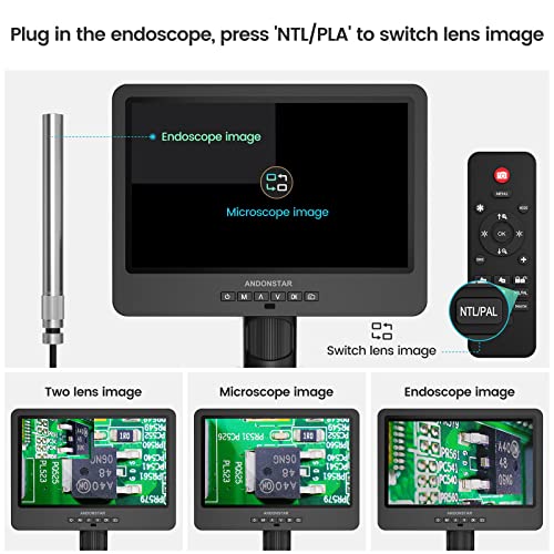 Andonstar AD249S-M 3 Lens HDMI Digital Microscope 2000x with Endoscope, 2160P UHD Video Record 10.1 Inch LCD, Soldering Electronic Microscope, Coin Biological, Windows Compatible - Image 5