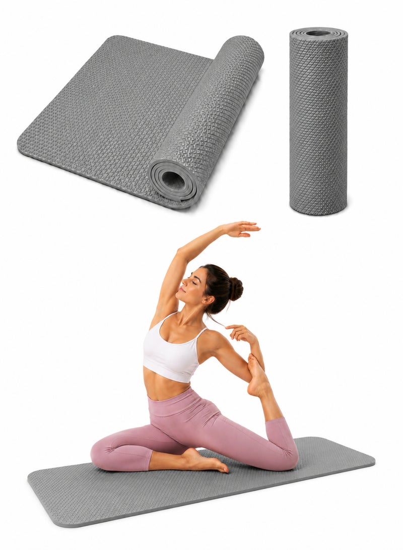 DBLEW Yoga Mat for Home Gym - Non-Slip, Eco-Friendly TPE, Cushioned Exercise Mat Perfect for Yoga, Pilates, Fitness Training, 4MM EVA - Image 1
