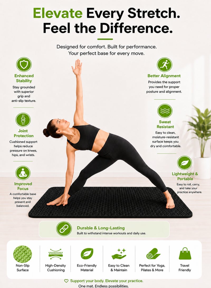 DBLEW Yoga Mat for Home Gym - Non-Slip, Eco-Friendly TPE, Cushioned Exercise Mat Perfect for Yoga, Pilates, Fitness Training, 4MM EVA - Image 4