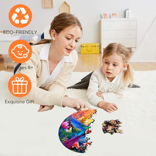 Mocfesk Puzzles for Adults 500 Pieces Hummingbird Flower Wooden Puzzles Unique Shaped Bird Jigsaw Puzzles for Adults and Kids Birthday Fun Challenge Family Game 165 x 165 - Image 5