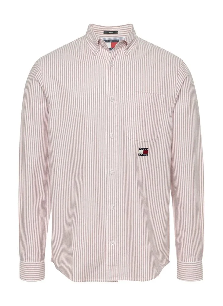 TOMMY JEANS Logo Print Regular Fit Oxford Shirt