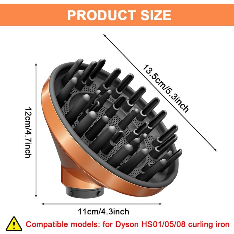 M'AYCREATE ® Diffuser Airwrap Attachment for Dyson Airwrap HS01 HS05 HS08, Converting for Dyson Airwrap Styler To Hair Dryer, Upgraded Diffuser Nozzle to Dryer Faster and Define Curls Hair, Gold - Image 2