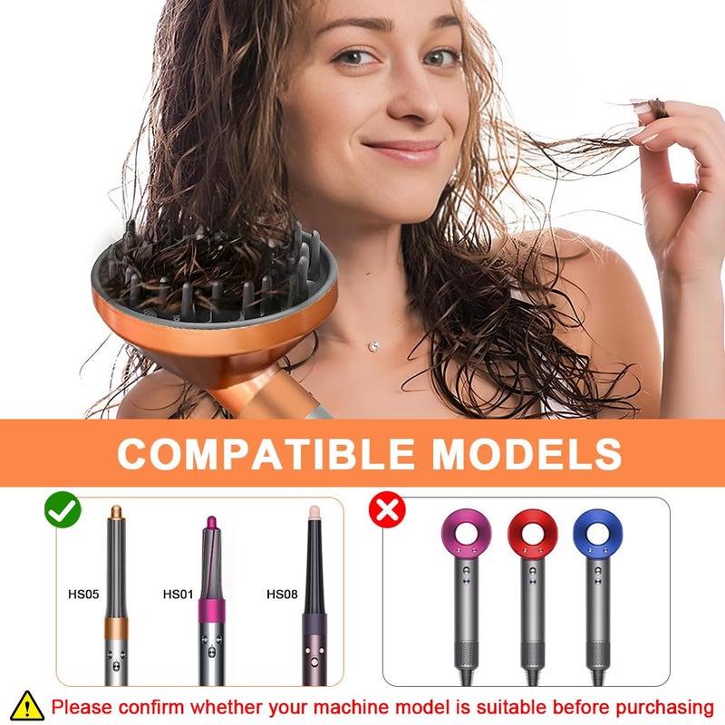 M'AYCREATE ® Diffuser Airwrap Attachment for Dyson Airwrap HS01 HS05 HS08, Converting for Dyson Airwrap Styler To Hair Dryer, Upgraded Diffuser Nozzle to Dryer Faster and Define Curls Hair, Gold - Image 5