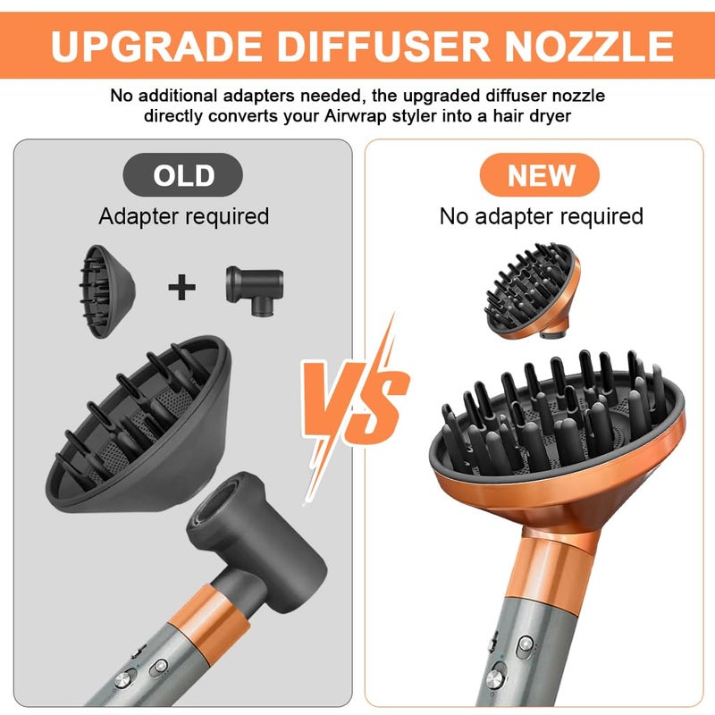 M'AYCREATE ® Diffuser Airwrap Attachment for Dyson Airwrap HS01 HS05 HS08, Converting for Dyson Airwrap Styler To Hair Dryer, Upgraded Diffuser Nozzle to Dryer Faster and Define Curls Hair, Gold - Image 3