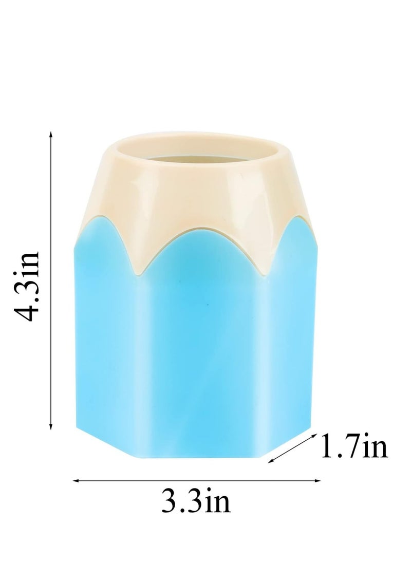 Oasisgalore - 4 Pieces Pencil Shaped Pot Pen Holders,Pencil Storage Organizer Desktop Accessories Cup School Supplies Home Office - Image 1