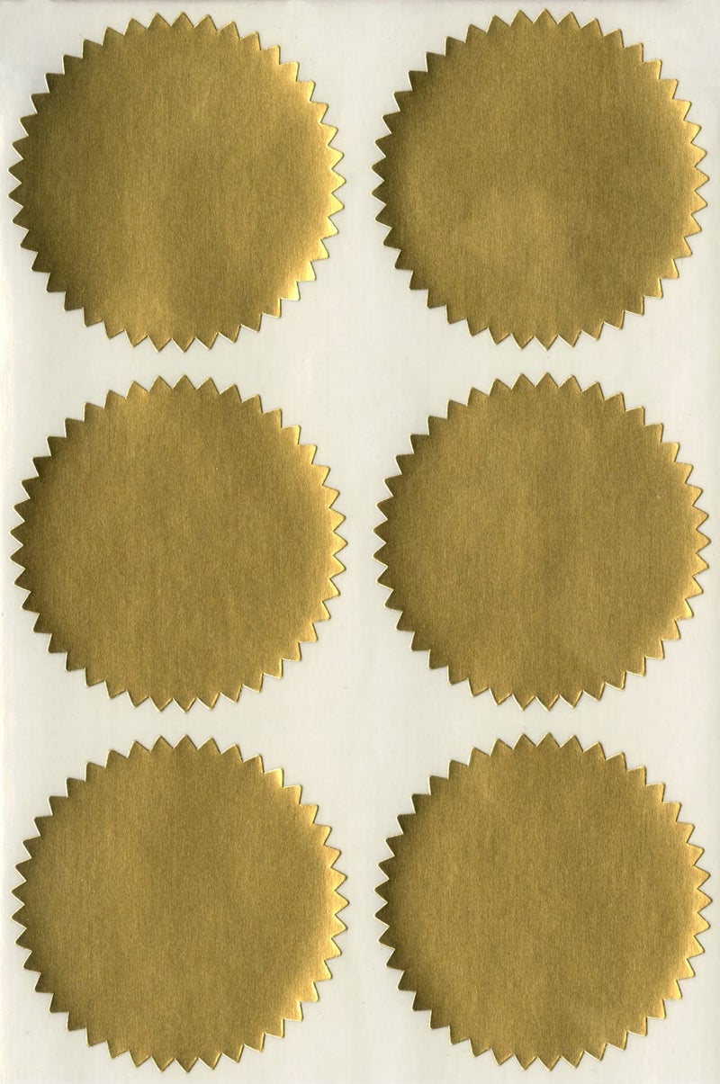 MACO Gold Foil Notarial Seals, 1-7/8 Inches in Diameter, 42 Per Box (OS-719) - Image 1