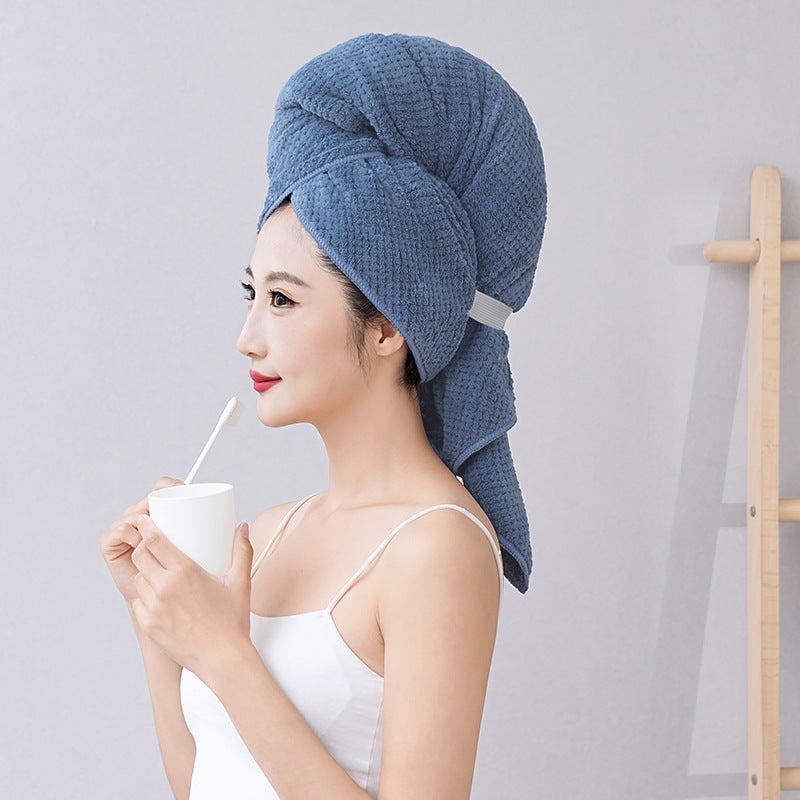 Generic Pineapple Pattern Coral Fleece Hair Towel 60*100cmPineapple lattice dark blue Pineapple lattice dark blue 