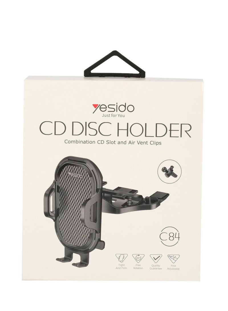 Yesido C84  Mobile Holder with Combination CD Slot & Air Vent Clip - Image 2