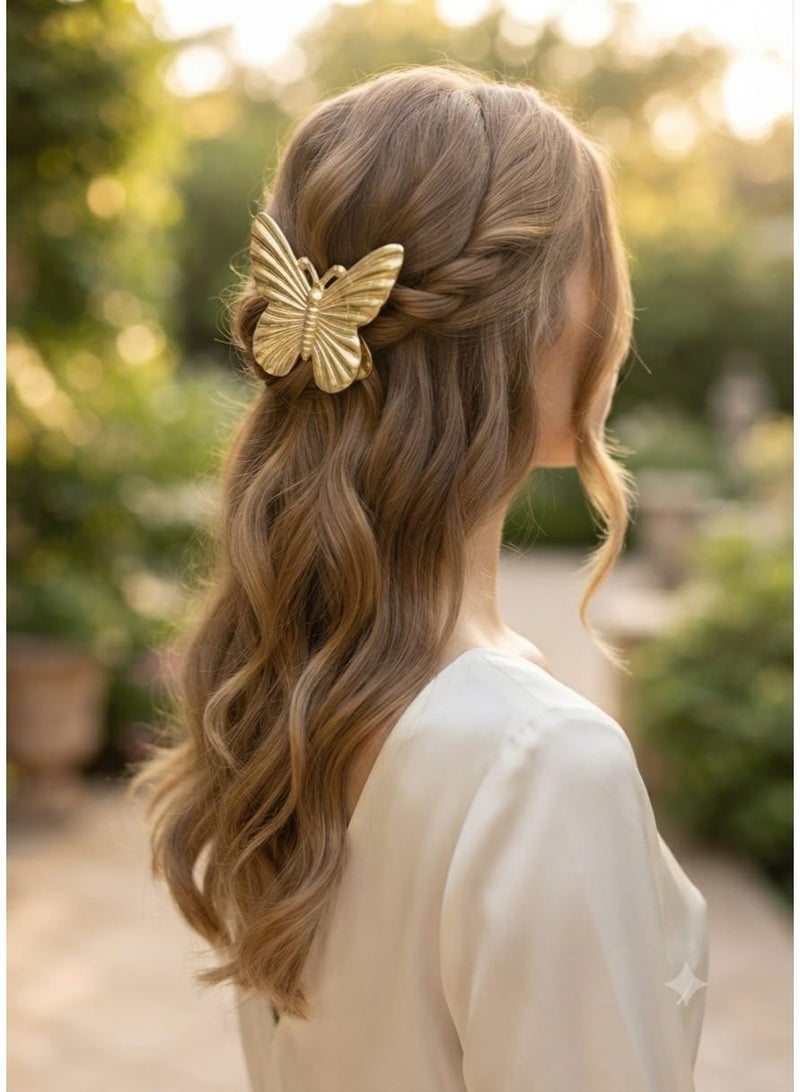 Plastic hair clip - strong claw for special occasions and everyday use - 1 piece, like Butterfly color may vary - Image 3
