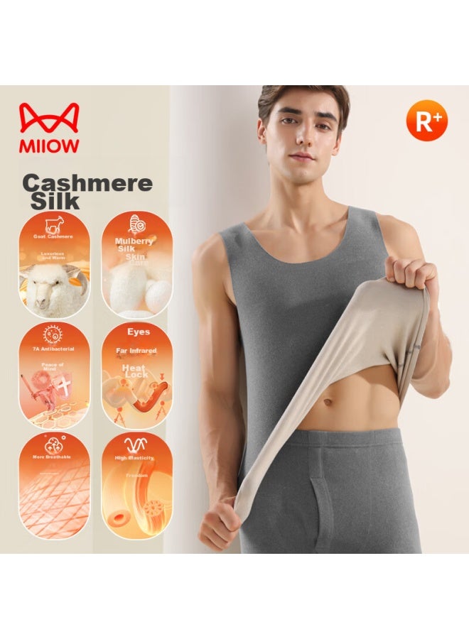 MIIOW MIIOW 2-piece Thermal Vest, Men's Underwear, Conta Cashmere And Silk, Heat-generating, Seamless, Autumn And Winter Fleece-lined, Cold-proof Vest, Sleeveless Jacket - Image 4